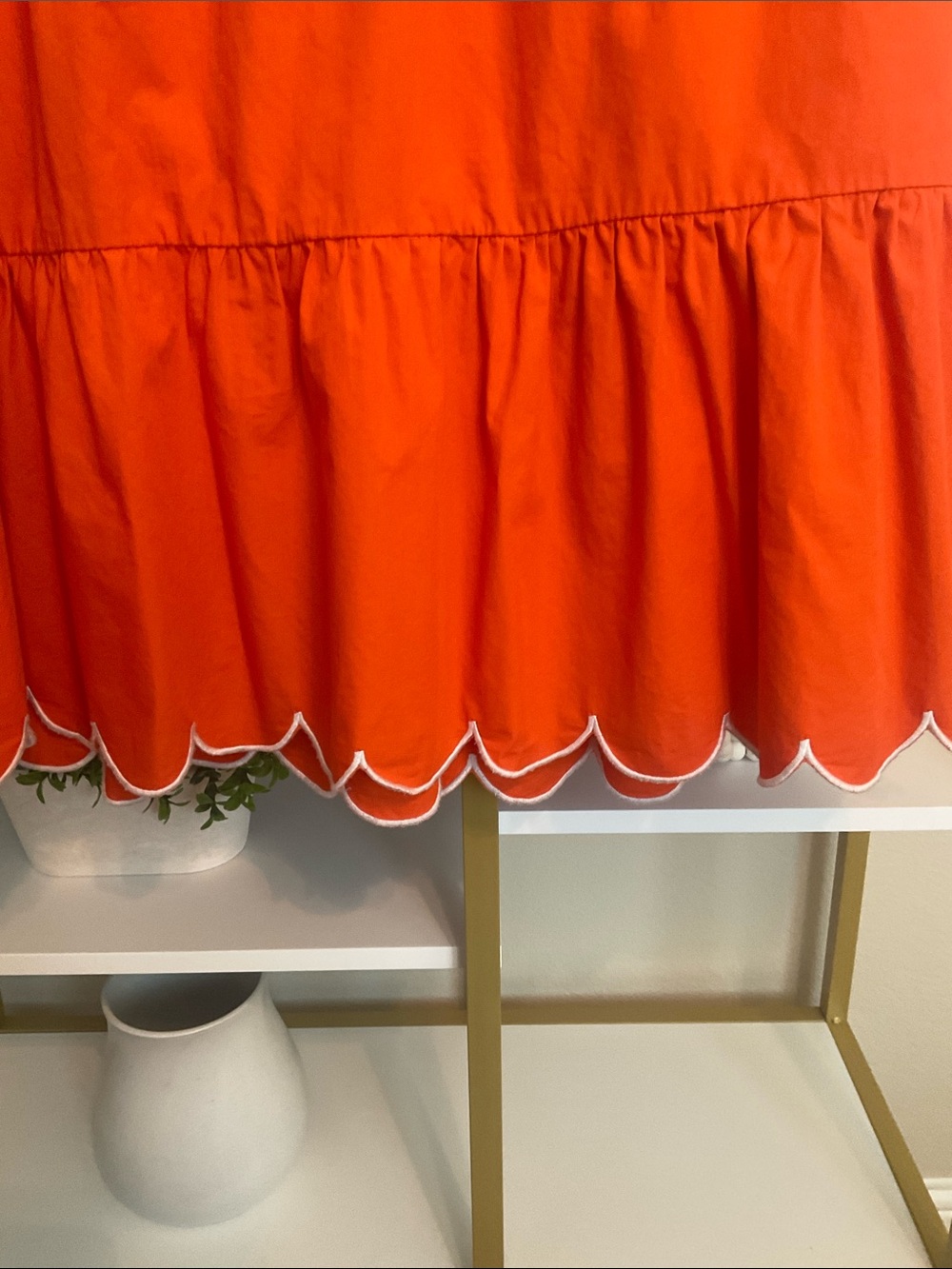 Bright Orange Scallop-Trim women’s - Picture 3 of 5